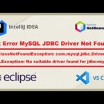 Solución: Cómo solucionar el error No Suitable Driver Found for JDBC MySQL localhost 3306