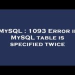 Solución a error MySQL 1093