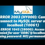 Solución al error Can't connect to MySQL server on localhost 111