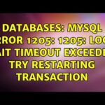 Solución al error MySQL: Lock wait timeout exceeded - reiniciar transacción
