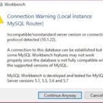 Solucionando avisos de conexión incompatibles en MySQL Workbench