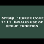 Cómo resolver el Error 1111 en MySQL