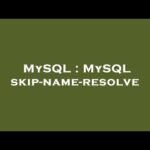 Cómo utilizar MySQL skip name resolve