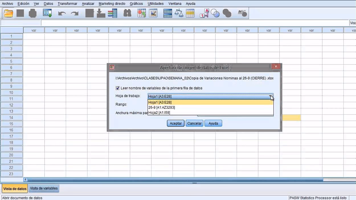 ¿Cómo abrir la vista de datos en SPSS?