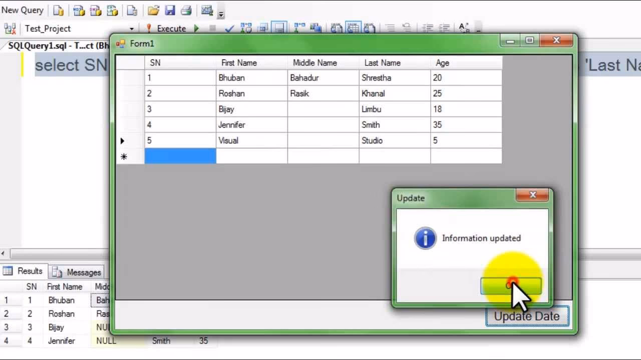 ¿Cómo actualizar datos en una base de datos usando C#?