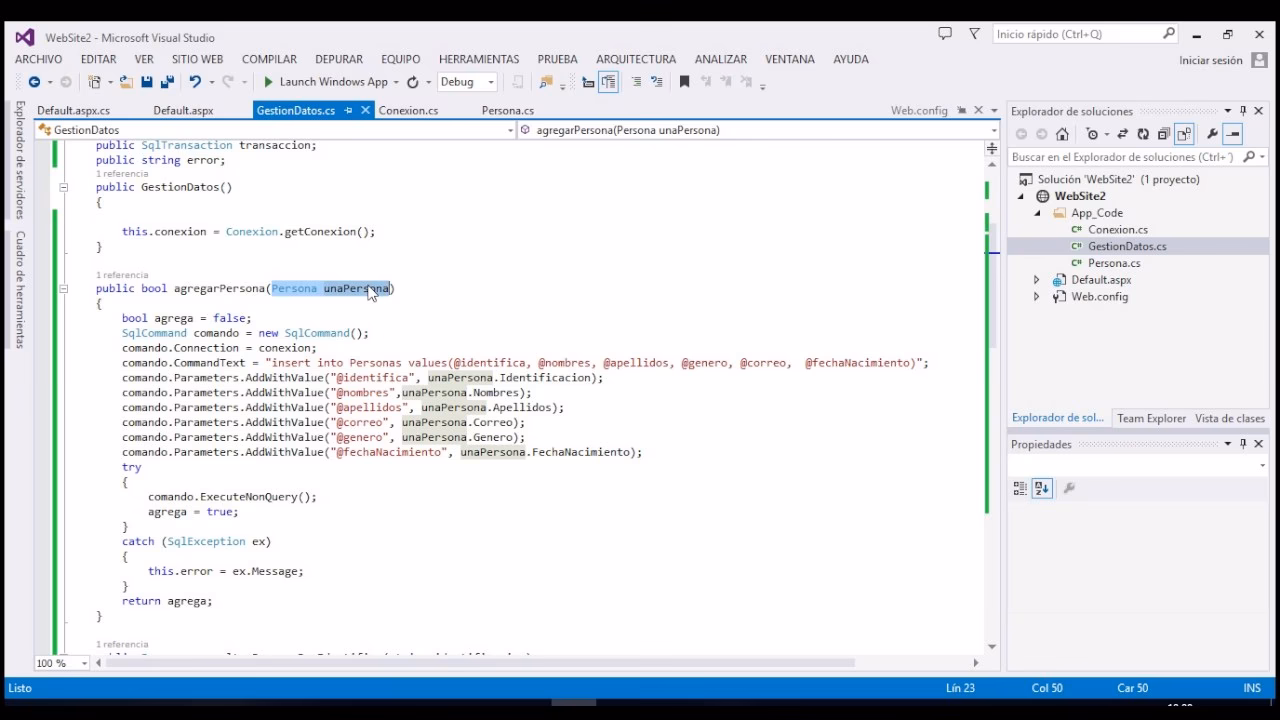 ¿Cómo insertar datos en una base de datos usando ASP.NET Core?