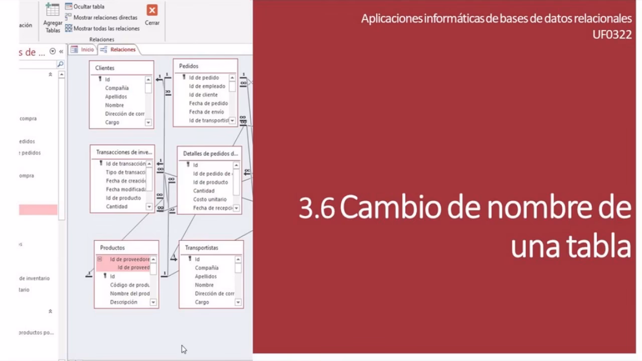 ¿Cómo cambiar el nombre de una base de datos en Access?