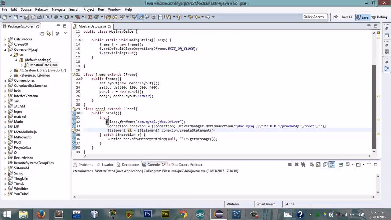 ¿Cómo utilizar la base de datos en Eclipse?