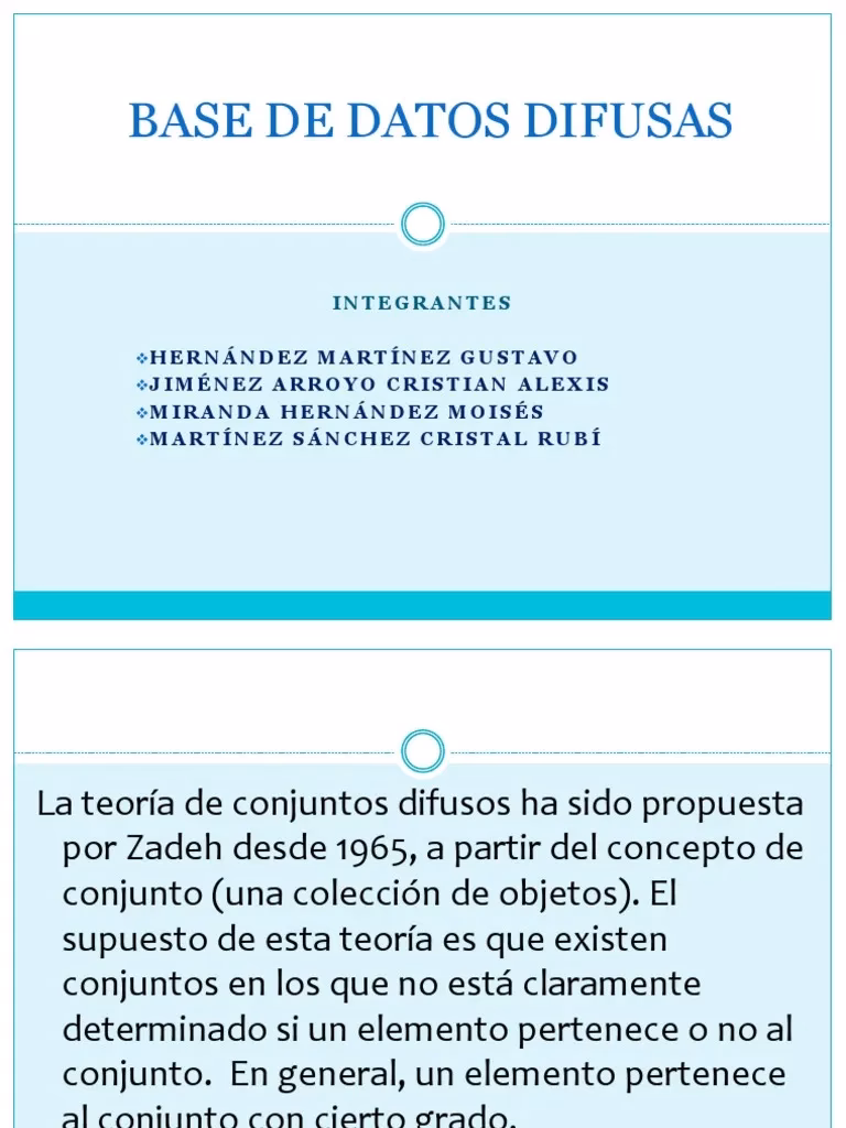 ¿Qué son las bases de datos difusas?