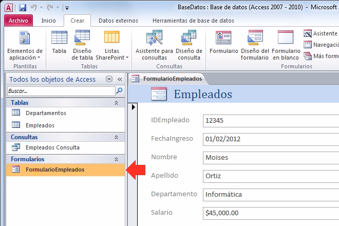 ¿Cuáles son las propiedades del formulario?