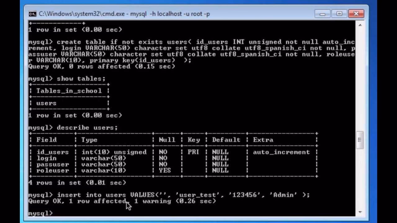 ¿Cuál es el comando para acceder a una base de datos MySQL?