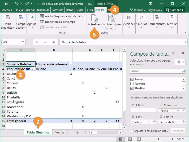 ¿Cómo hacer que una tabla de Excel se actualice automáticamente?