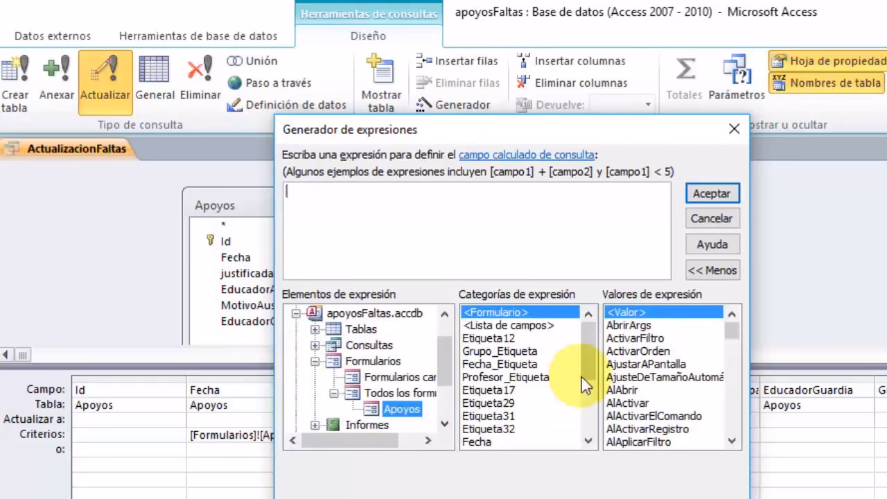 ¿Cómo edito datos en Access?