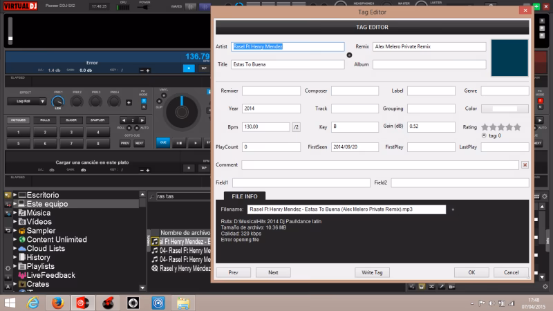 ¿Dónde se guarda la base de datos de VirtualDJ?