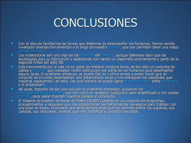 ¿Cuál es una conclusión para un ejemplo de proyecto?