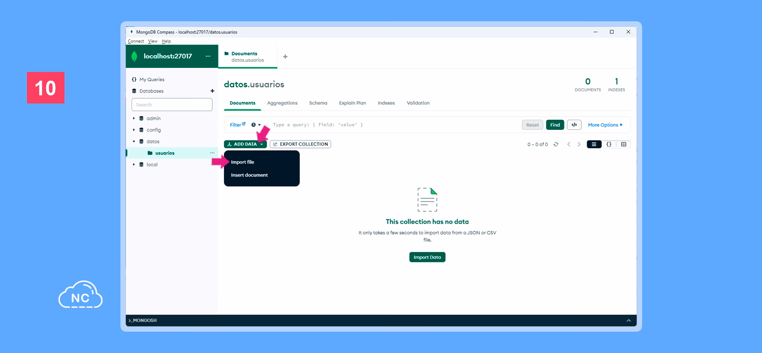 ¿Cómo puedo conectarme a una base de datos en MongoDB?