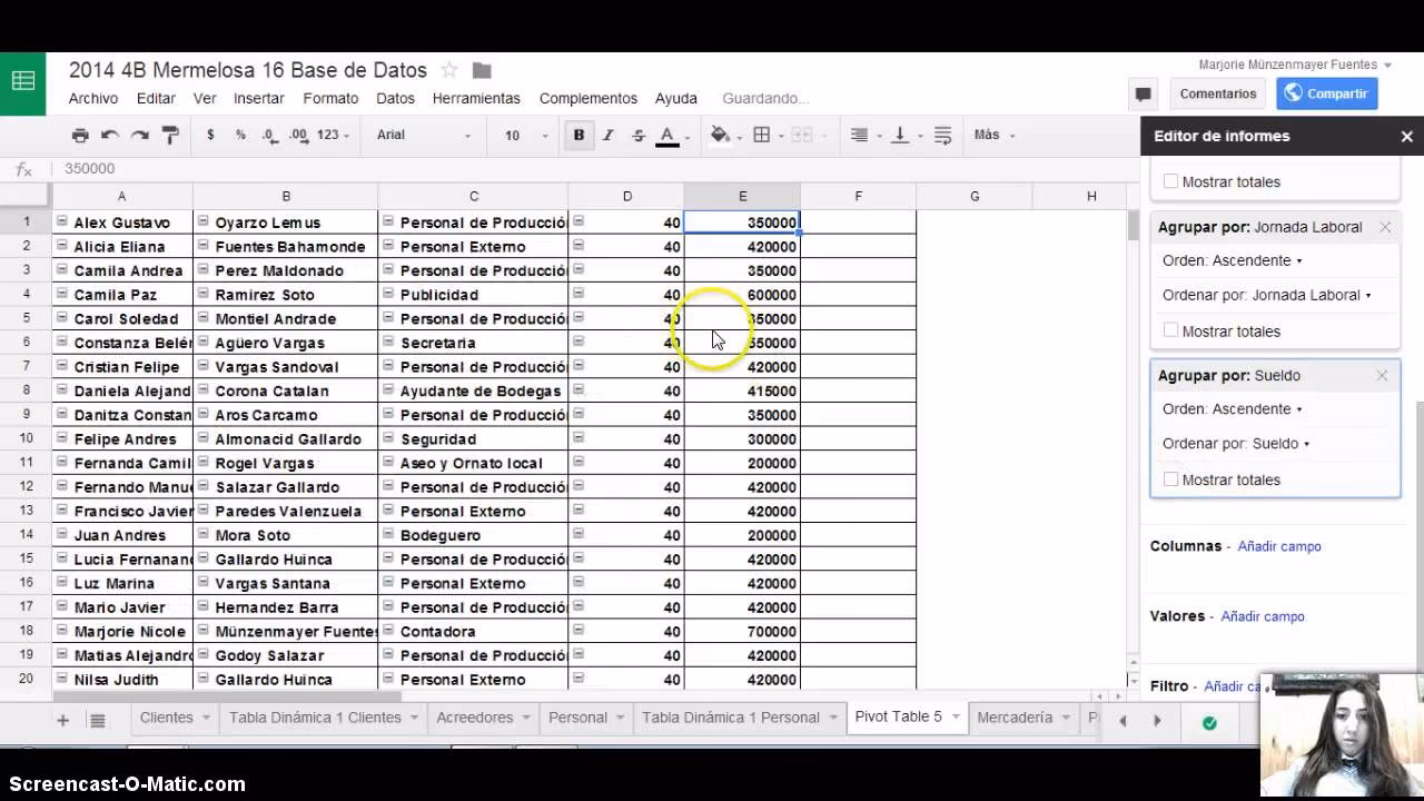 ¿Es posible crear una base de datos relacional en Hojas de cálculo de Google?