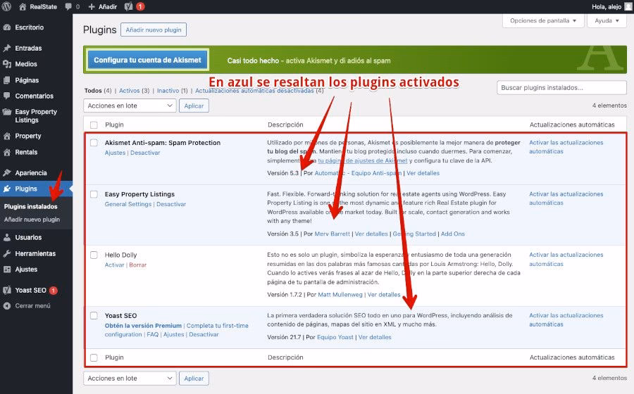 ¿Cómo desactivo un plugin de WordPress en mi base de datos?