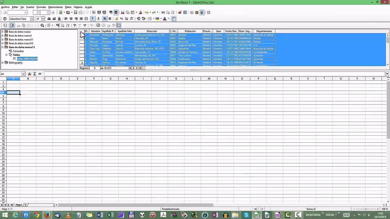 ¿Cómo crear un archivo de base de datos en LibreOffice?