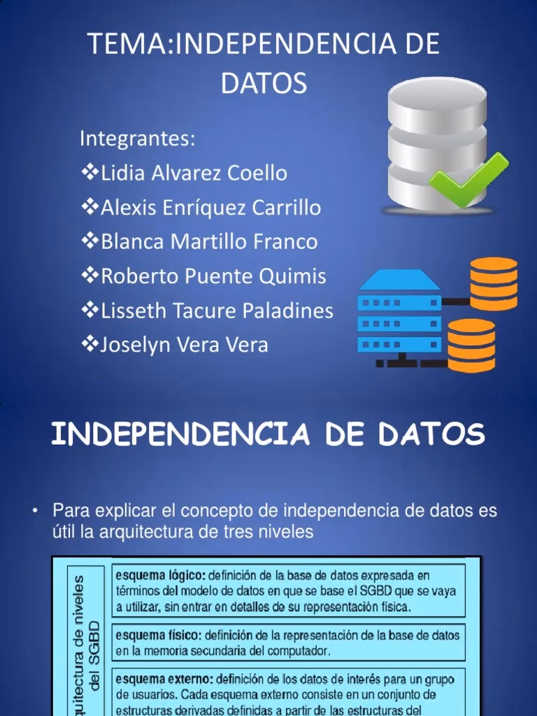 ¿Qué significa la independencia física de los datos?