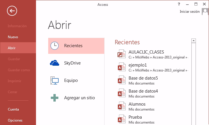 ¿Por qué no se abre mi base de datos?