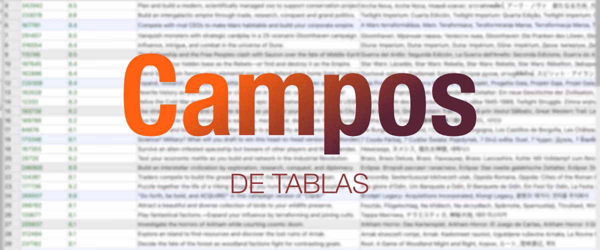 ¿Cuáles son los 4 tipos de campos?
