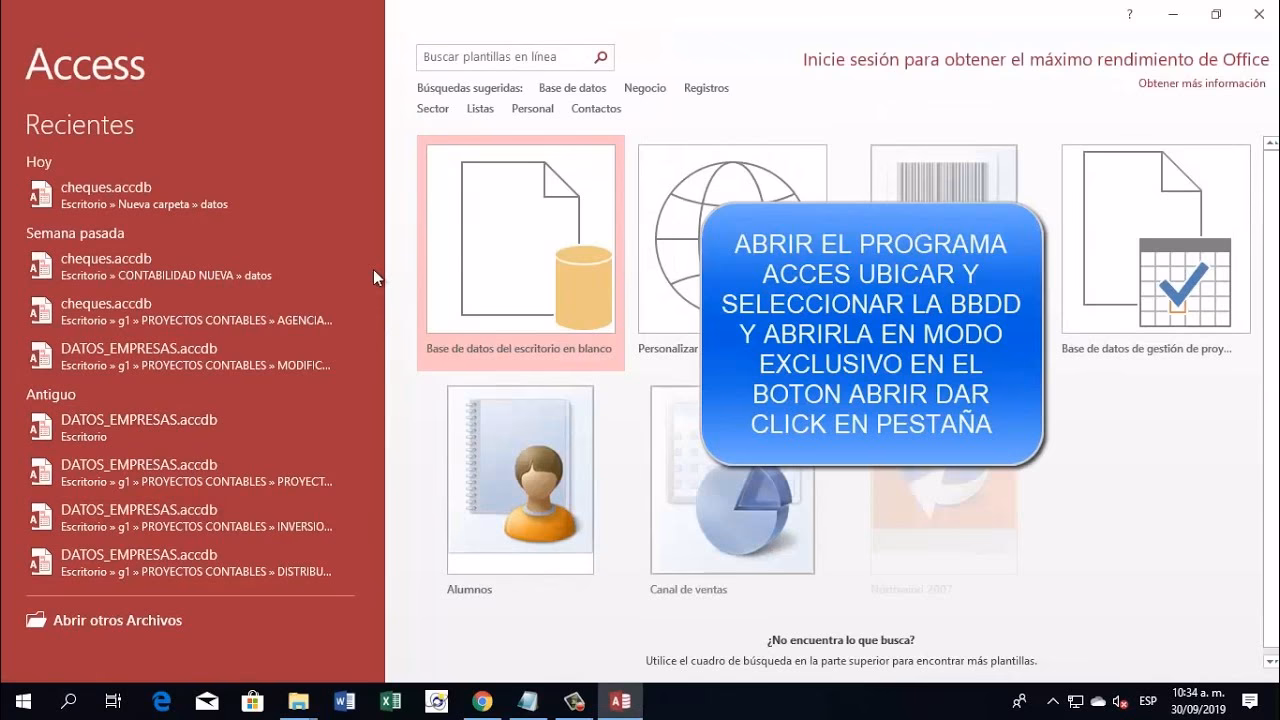 ¿Cómo habilitar Access en Excel?