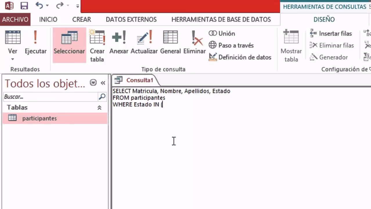 ¿Cómo crear una tabla en MS Access usando una consulta SQL?