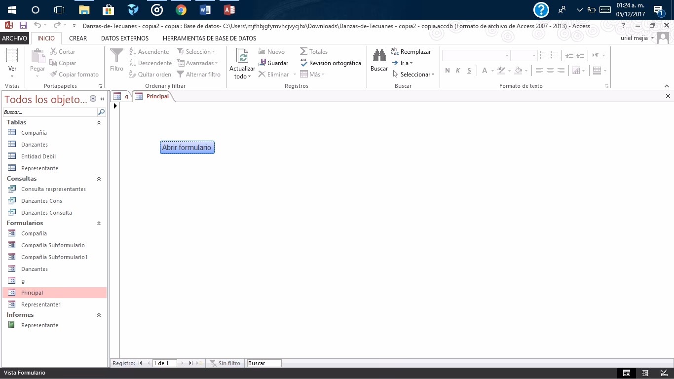 ¿Cómo mostrar sólo el formulario en MS Access?