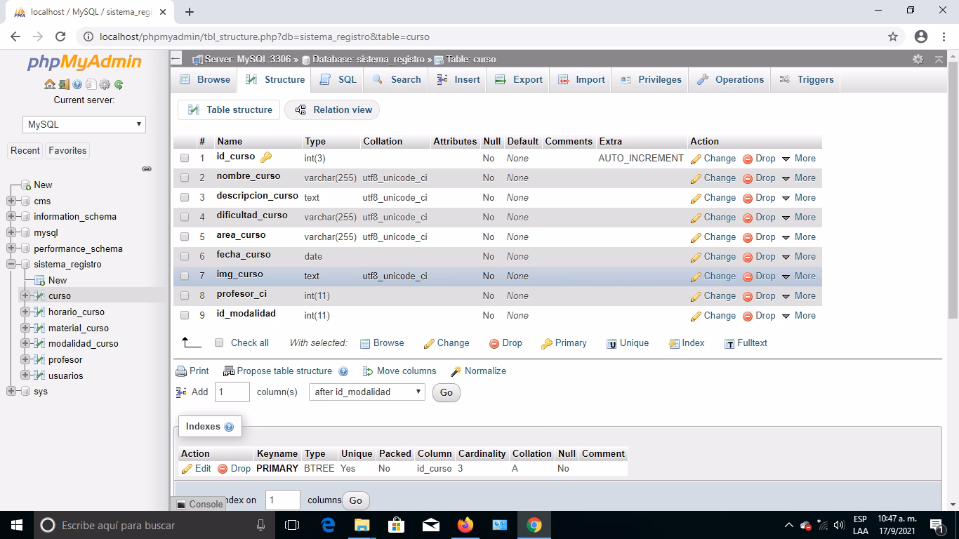 ¿Qué es char en phpMyAdmin?