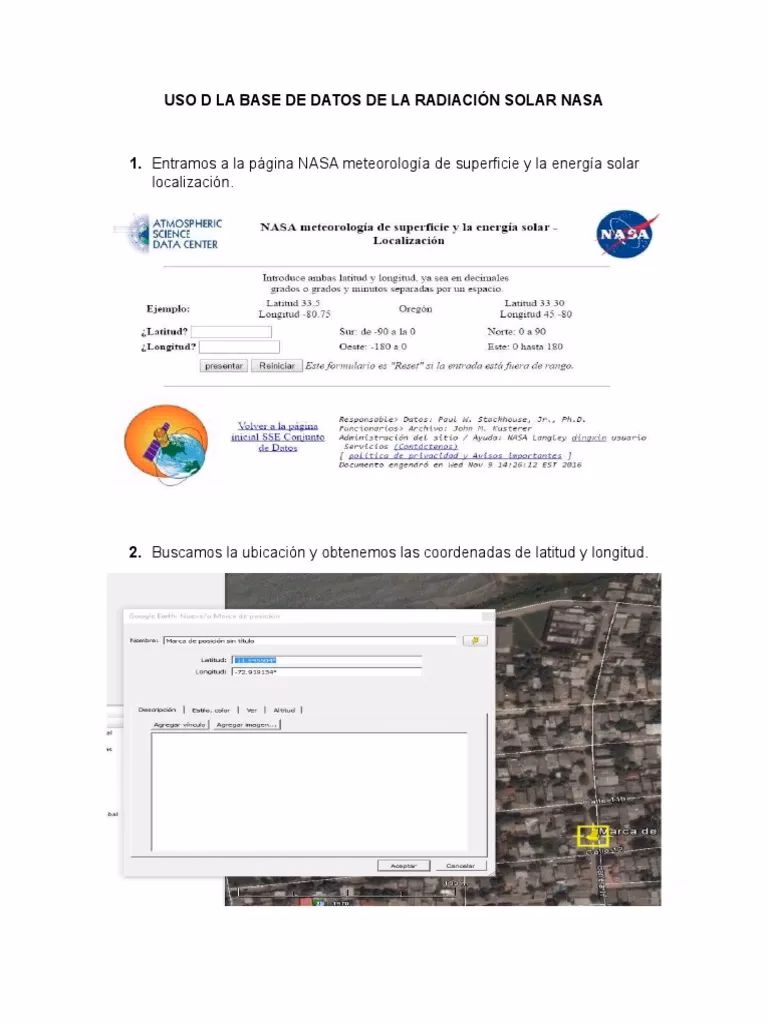 ¿Qué es el conjunto de datos SSE de meteorología de superficie y energía solar de la NASA?