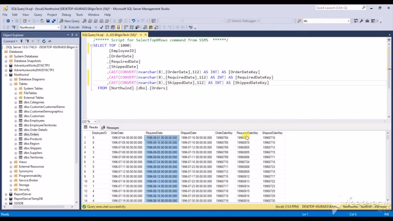 ¿Cómo convertir el formato de fecha a entero en SQL?