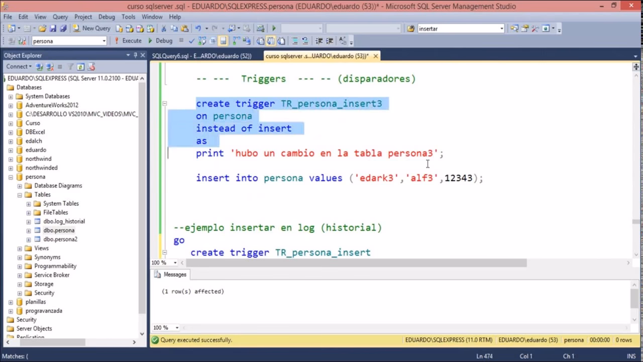 ¿Cómo obtener todos los activadores en una base de datos en SQL Server?
