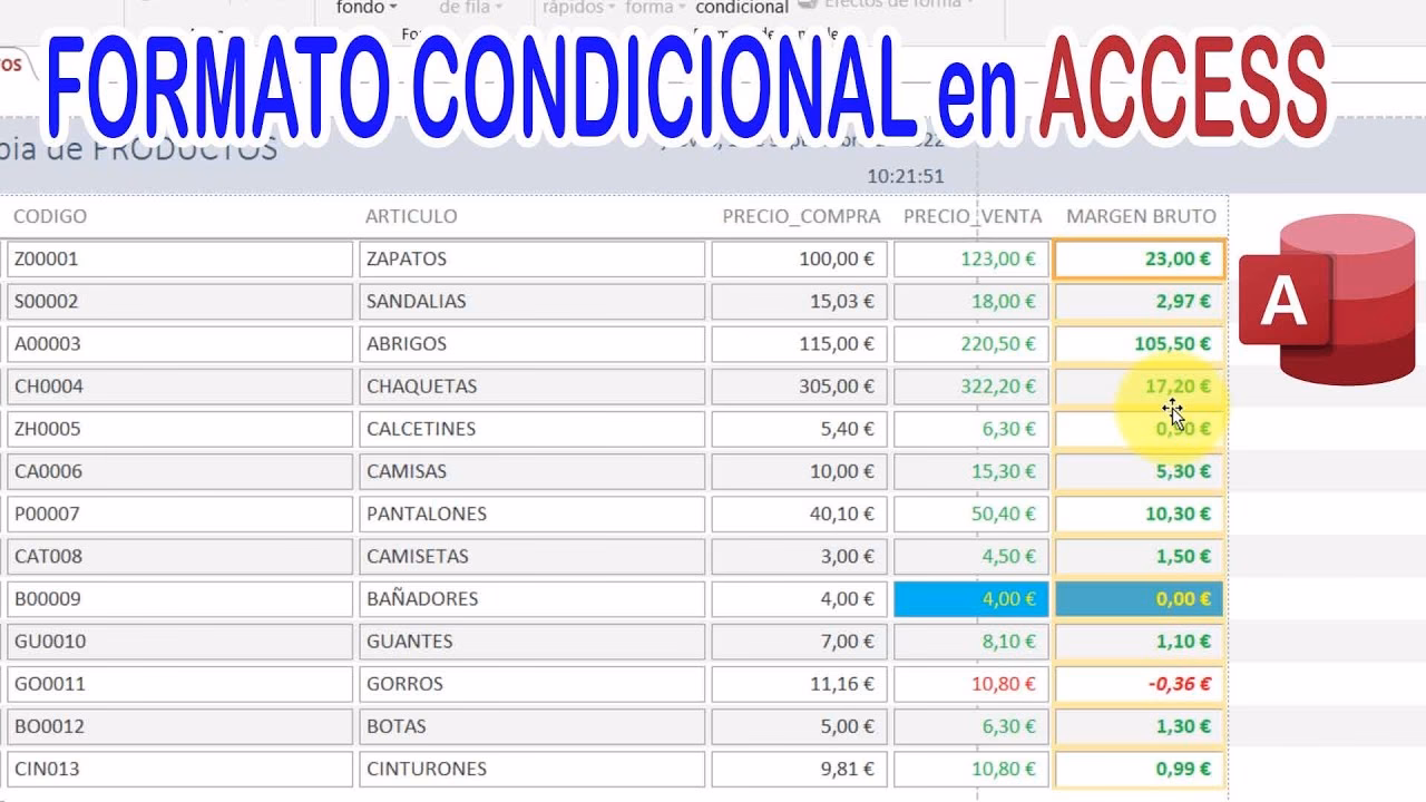 ¿Cómo cambiar el color de fondo en Access?