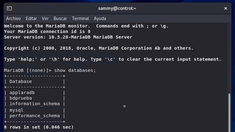 ¿Cómo puedo consultar todas las bases de datos en Mariadb?