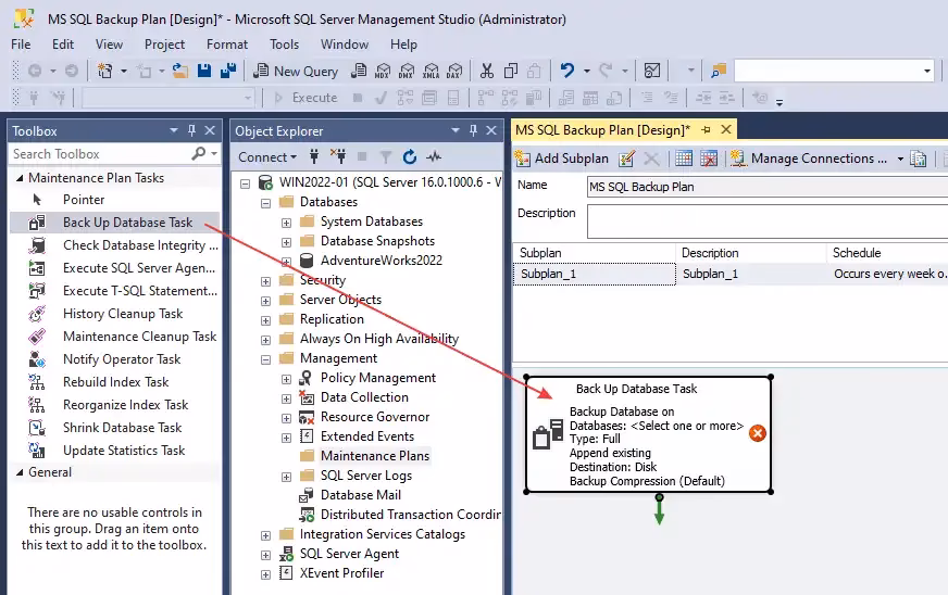 How to backup SQL database to BAK file?